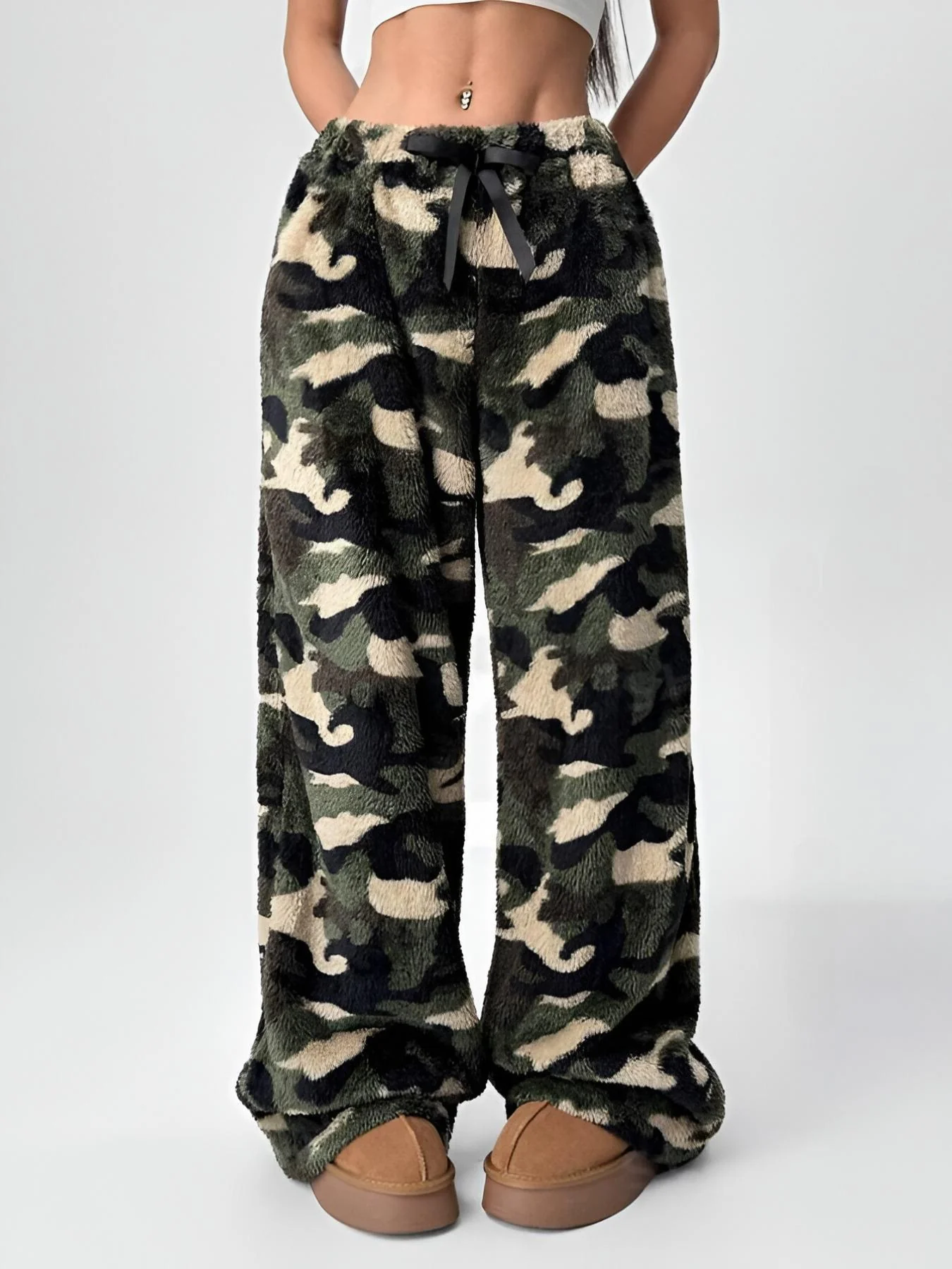 Leopard Wide Leg Plush Pants - Image 10