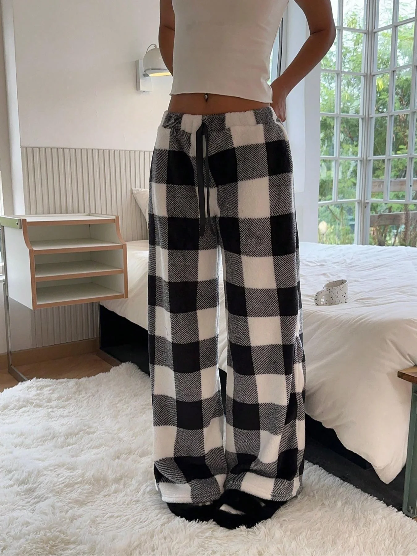 Leopard Wide Leg Plush Pants - Image 11