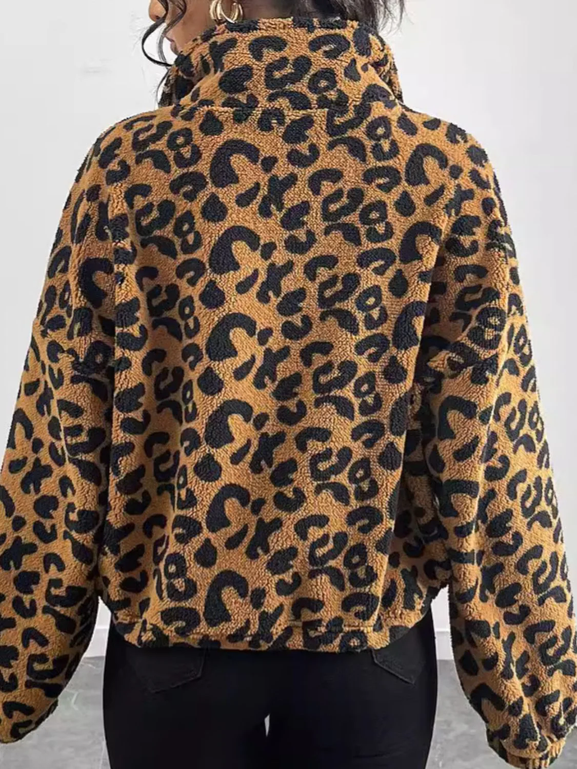 Leopard Zip Up Long Sleeve Jacket - Image 2