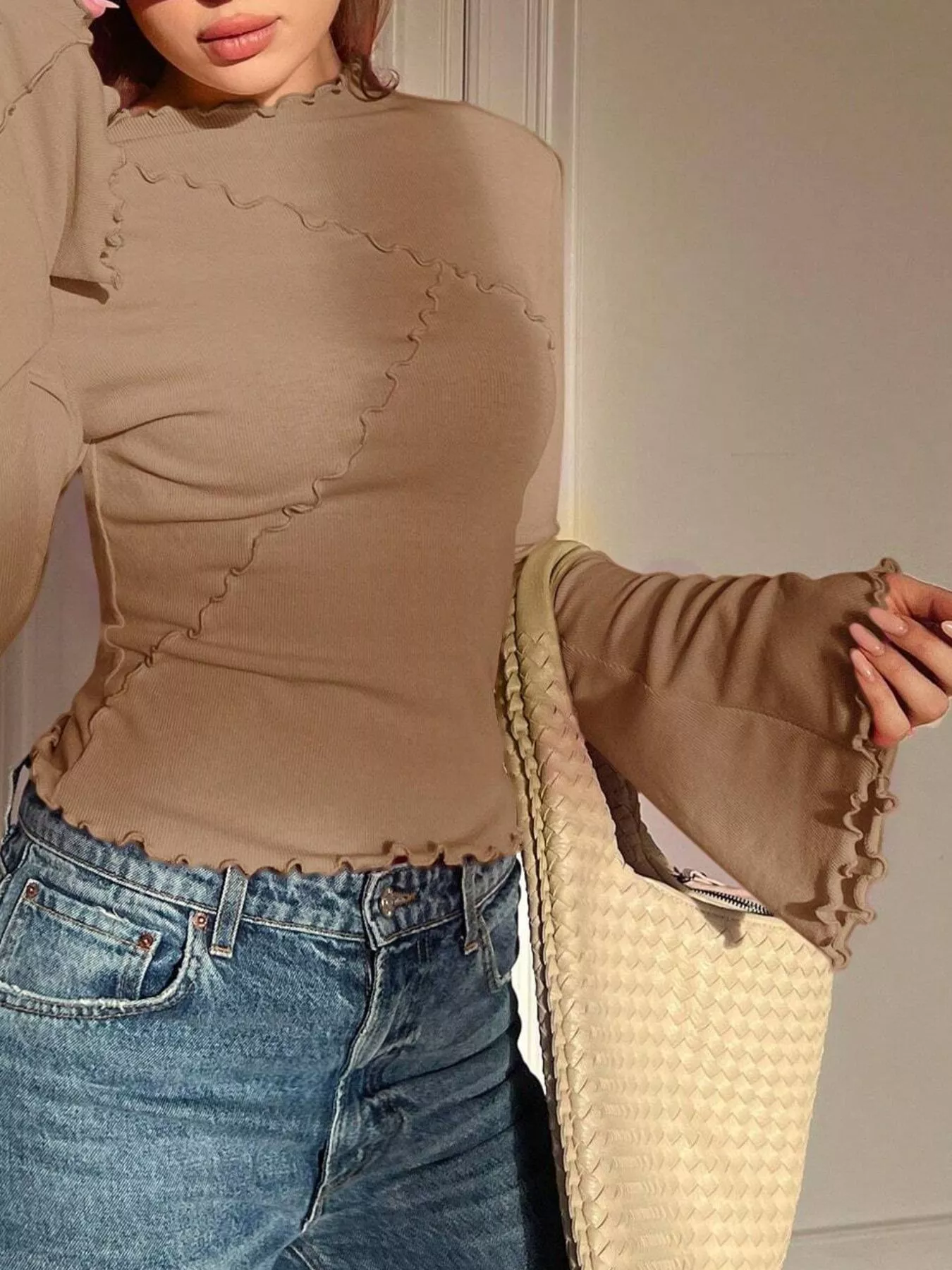 Lettuce Edge Flare Sleeve Top - Image 12