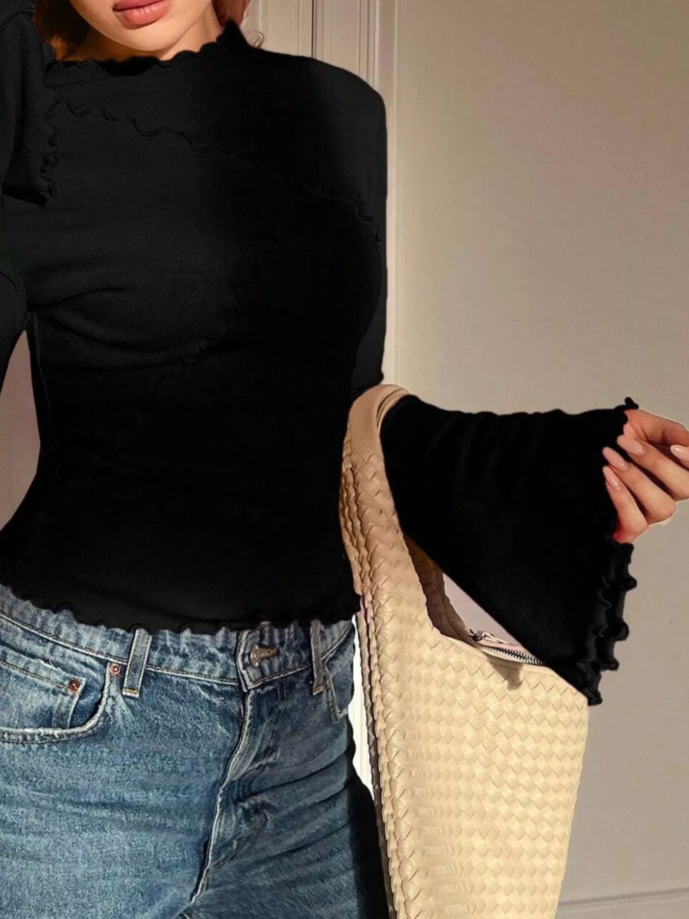 Lettuce Edge Flare Sleeve Top - Image 16