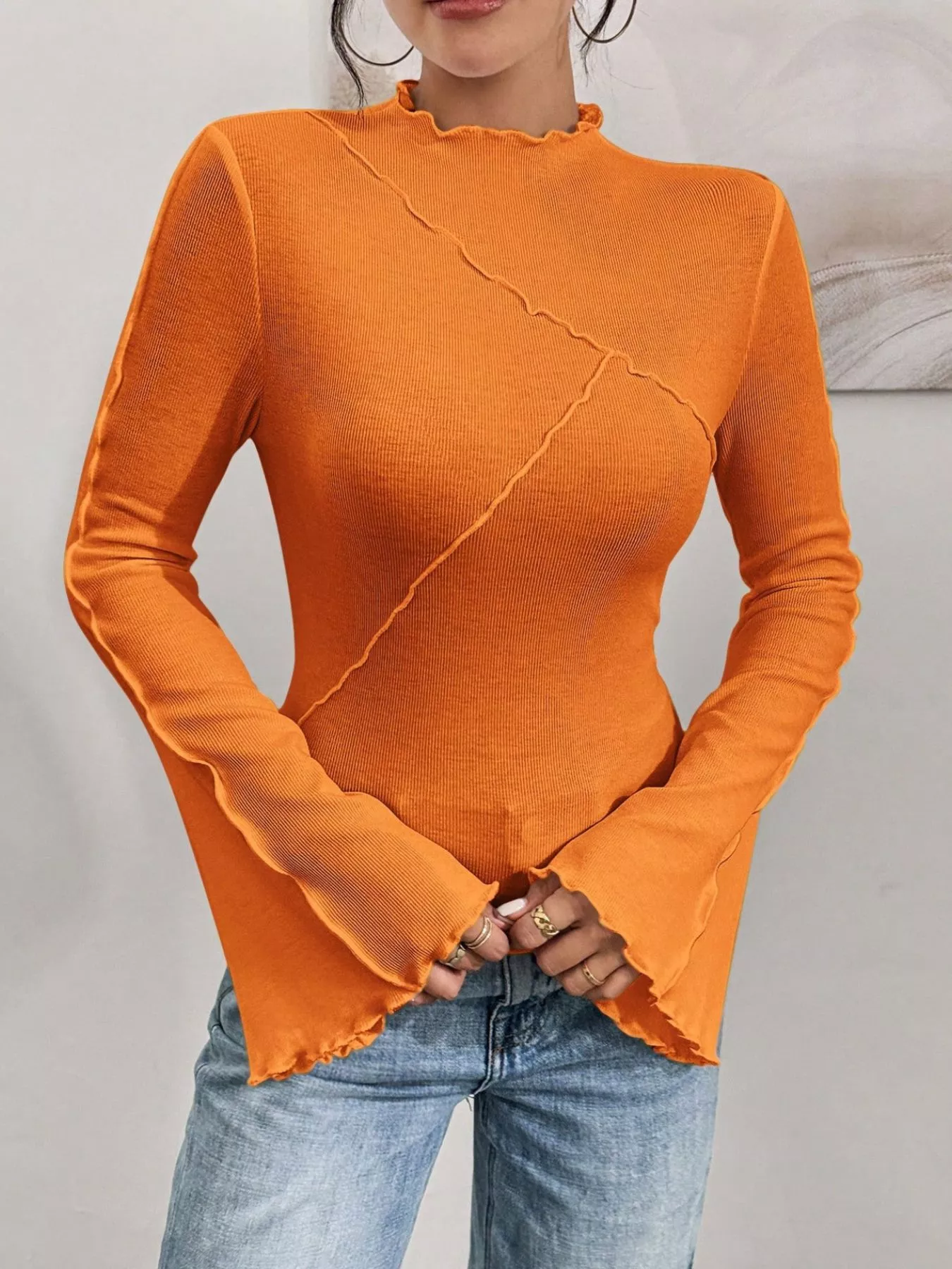 Lettuce Edge Flare Sleeve Top - Image 20