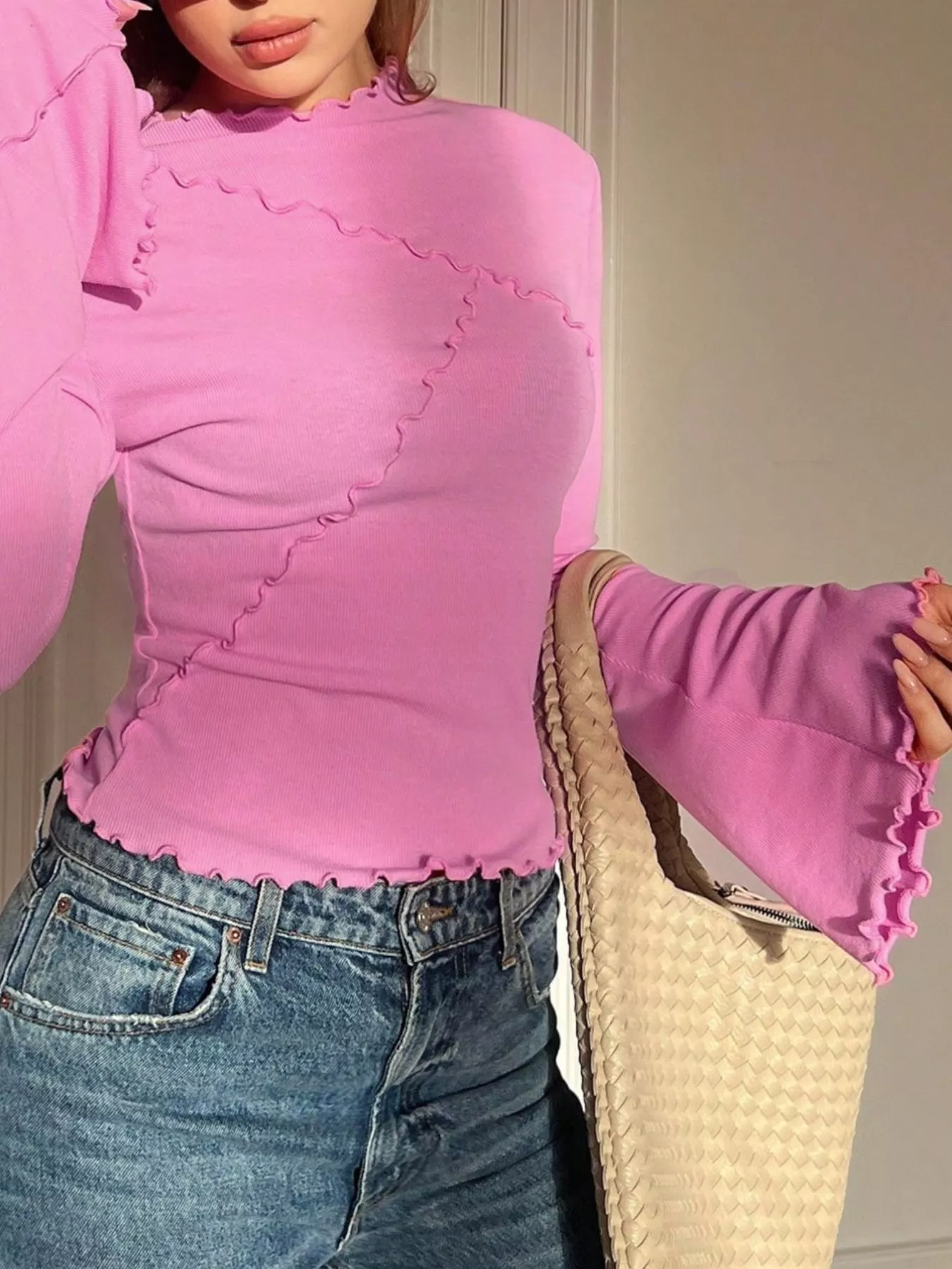 Lettuce Edge Flare Sleeve Top - Image 24