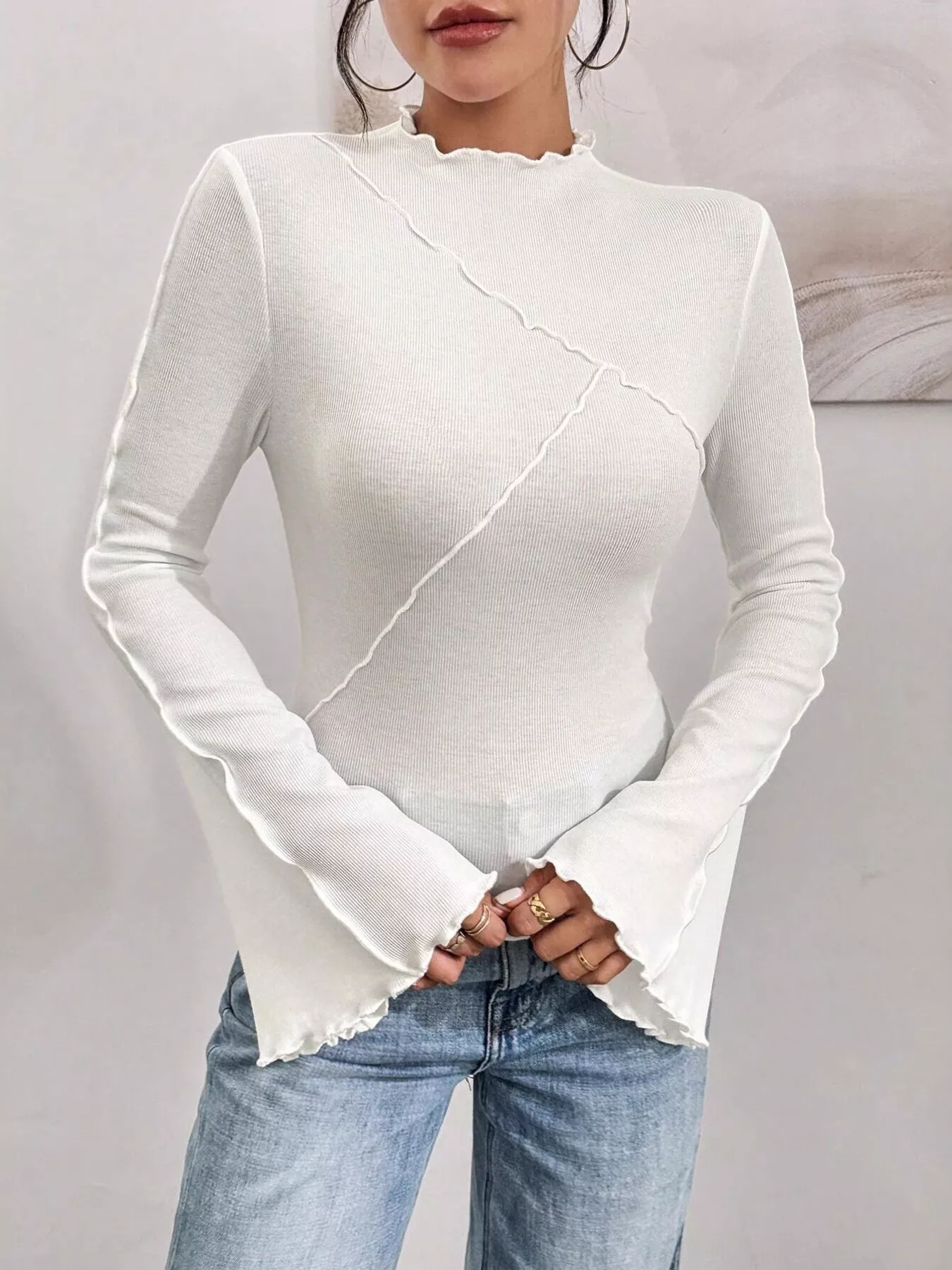 Lettuce Edge Flare Sleeve Top - Image 3