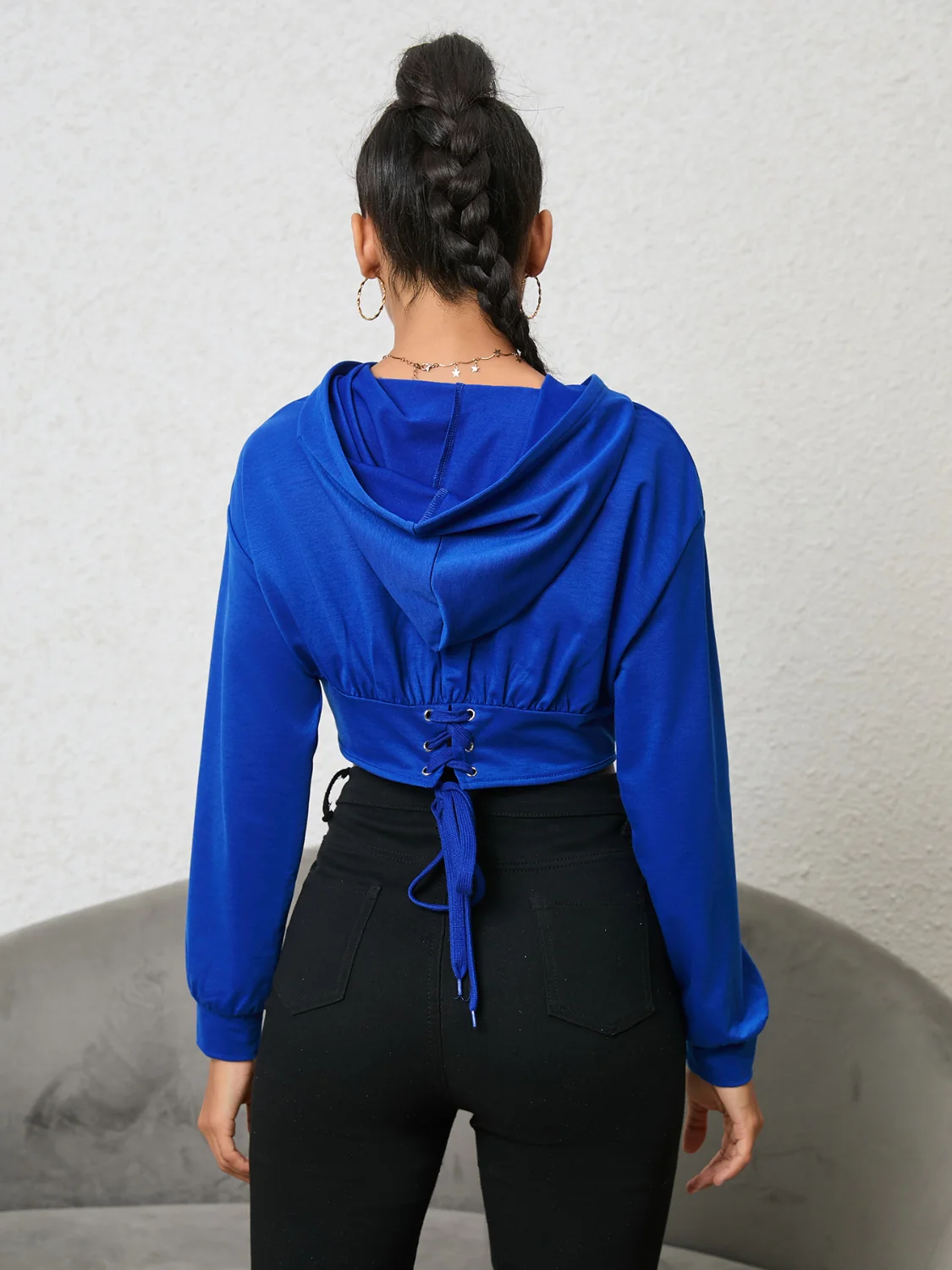 Long Sleeve Drawstring Hoodie - Image 3
