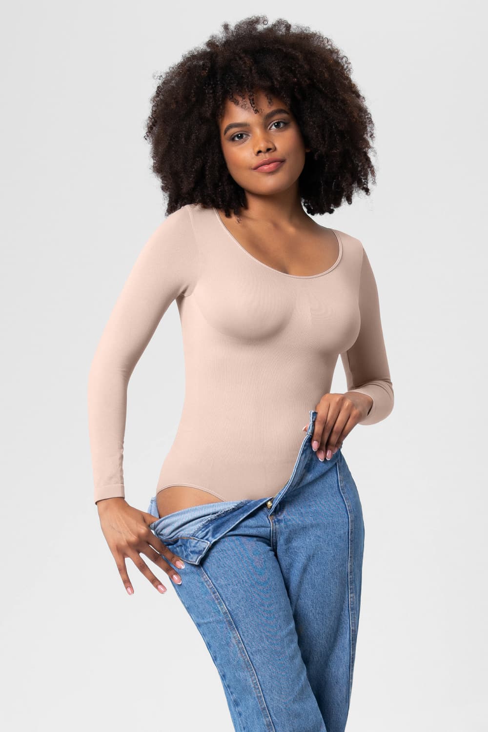 Long Sleeve Shaping Bodysuit - Image 3