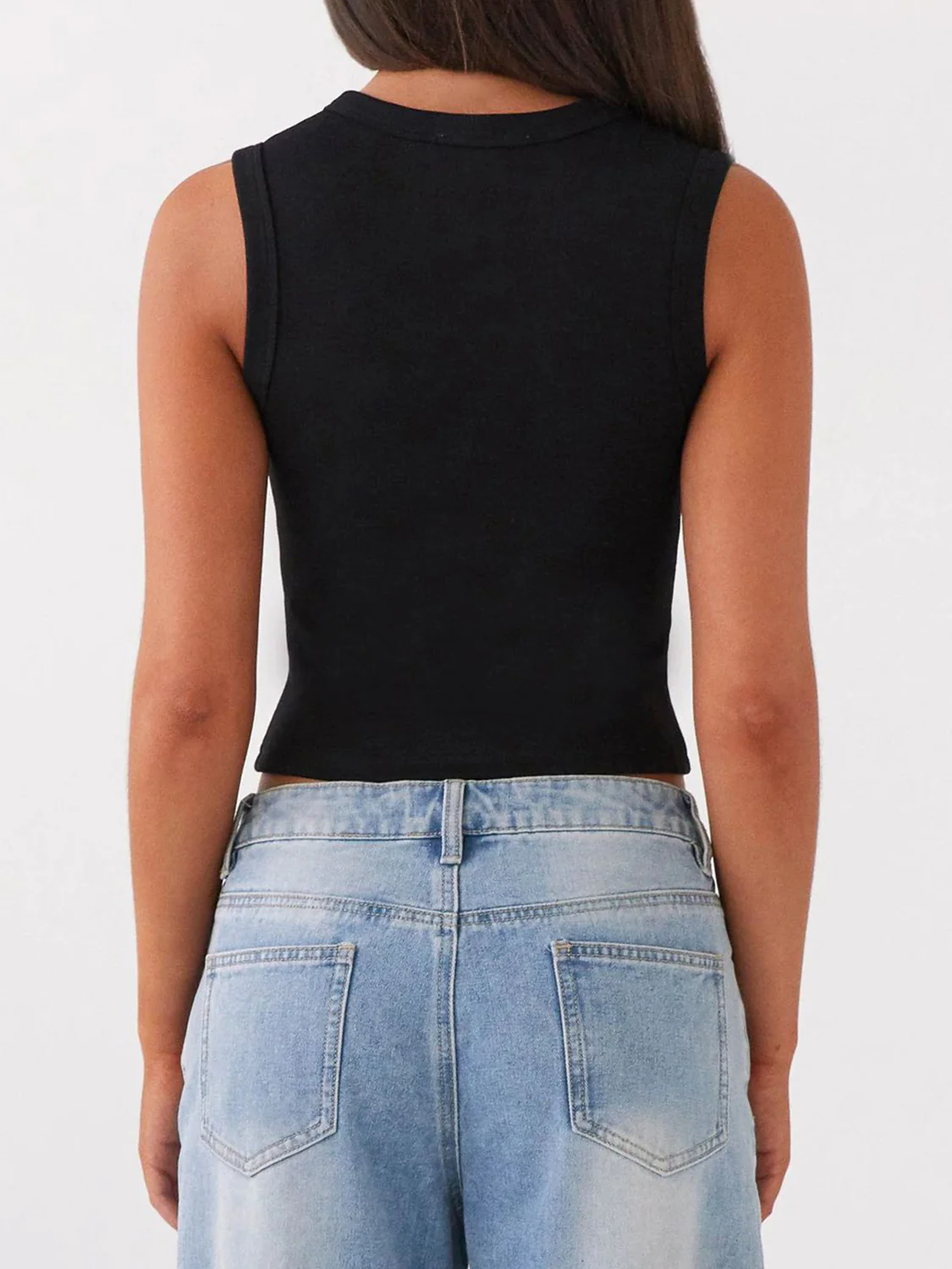 Lovelet Button Up Round Neck Tank - Image 18