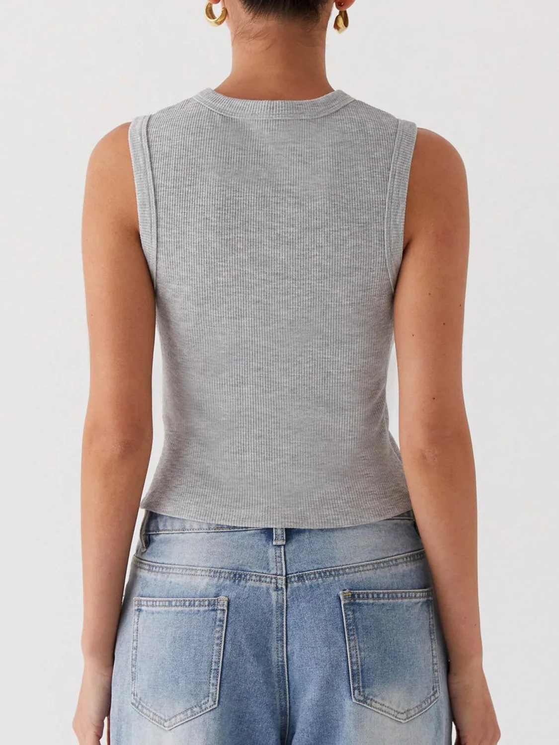 Lovelet Button Up Round Neck Tank - Image 6