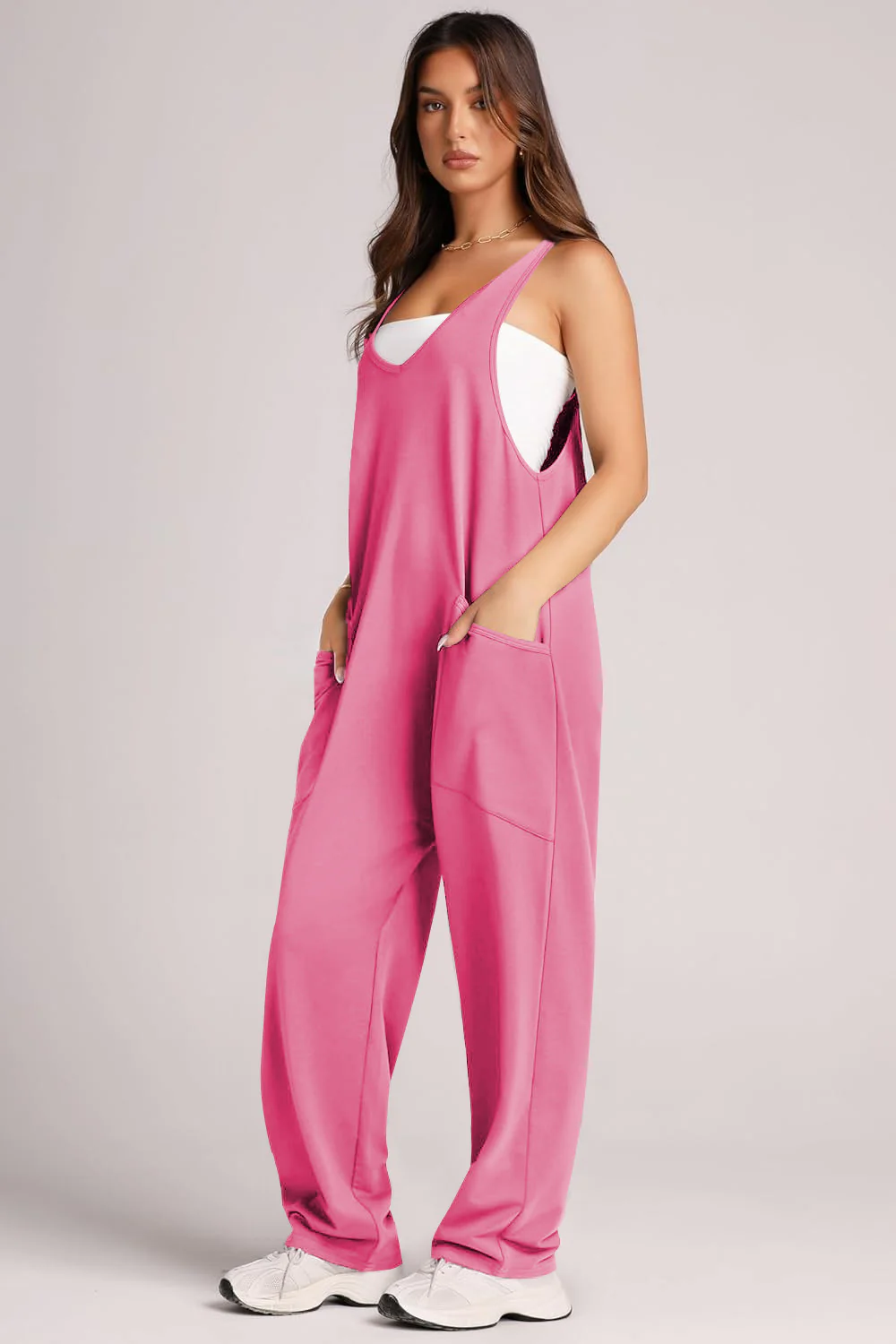 Lovelet V-Neck Wide Strap Overalls