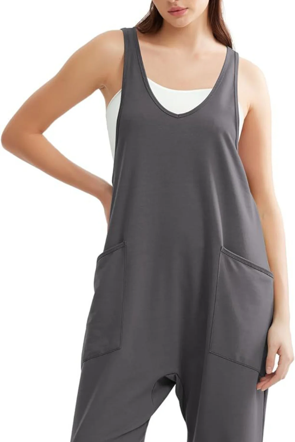 Lovelet V-Neck Wide Strap Overalls - Image 12