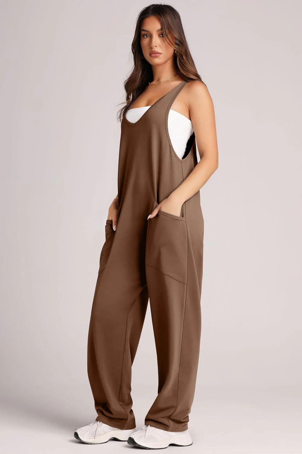 Lovelet V-Neck Wide Strap Overalls - Image 14