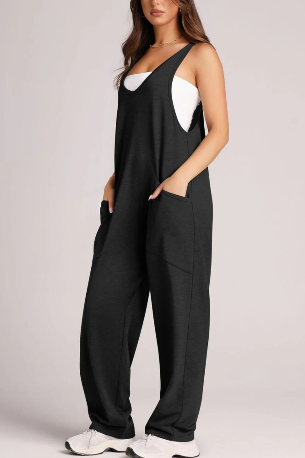 Lovelet V-Neck Wide Strap Overalls - Image 16