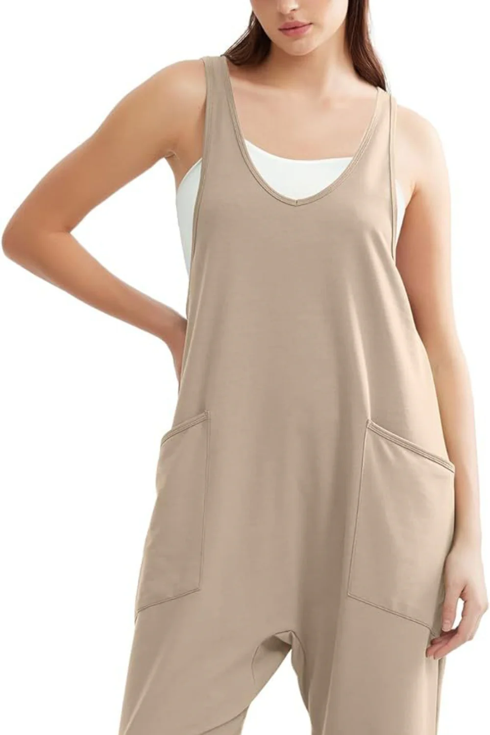 Lovelet V-Neck Wide Strap Overalls - Image 8