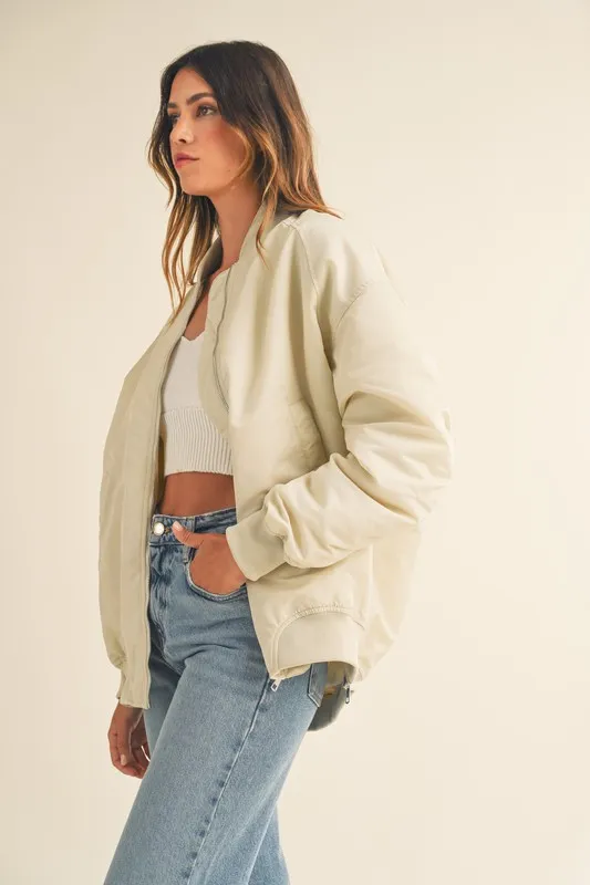 MABLE Back Ruched Utiltiy Bomber Jacket - Image 3