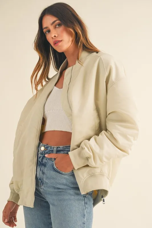 MABLE Back Ruched Utiltiy Bomber Jacket - Image 4