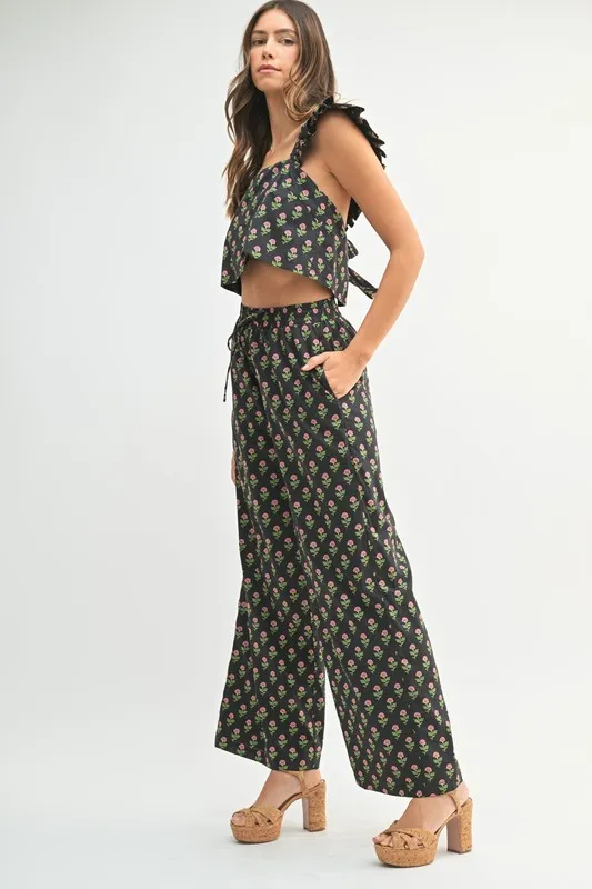 MABLE Floral Print Ruffle Top and Pants Set - Image 3