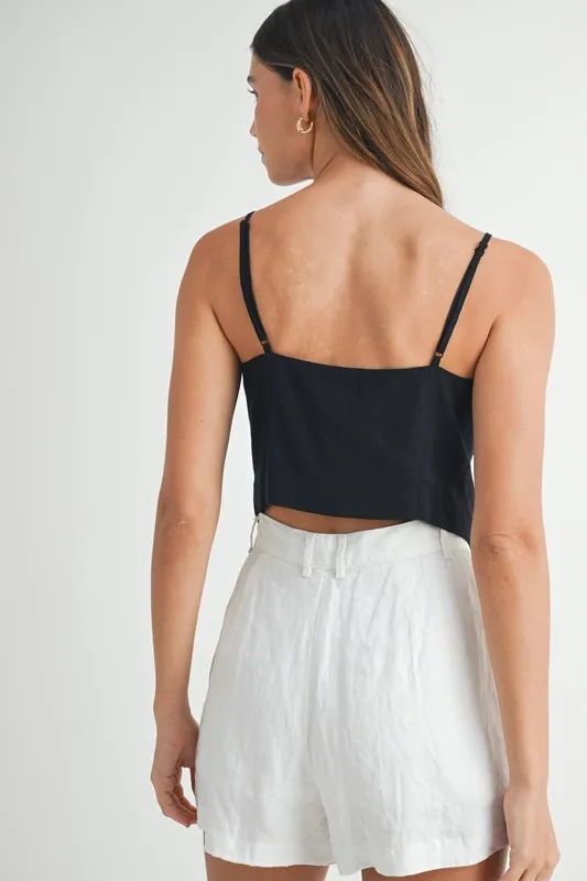 MABLE Linen Mix Button Down Tank Top - Image 5