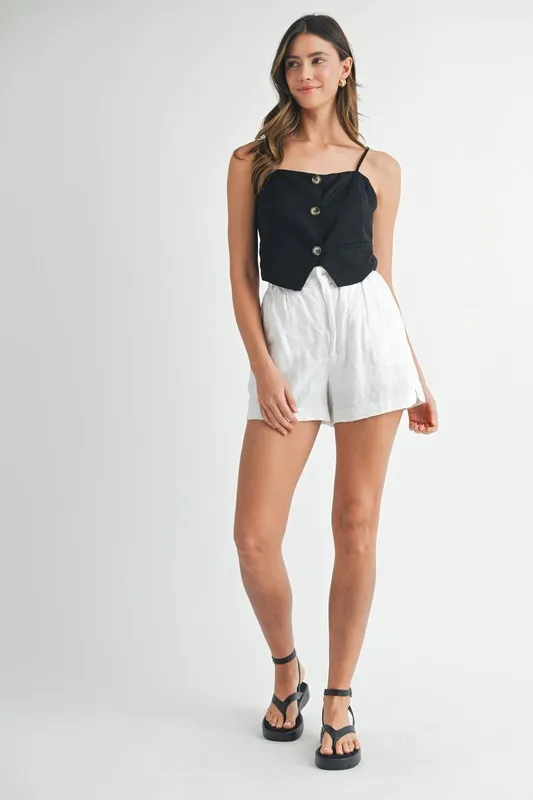 MABLE Linen Mix Button Down Tank Top - Image 7
