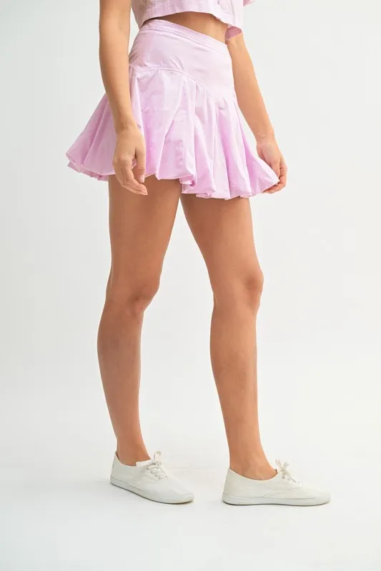 MABLE Puff Sleeve Button Down Top and Bubble Skirt Set - Image 10