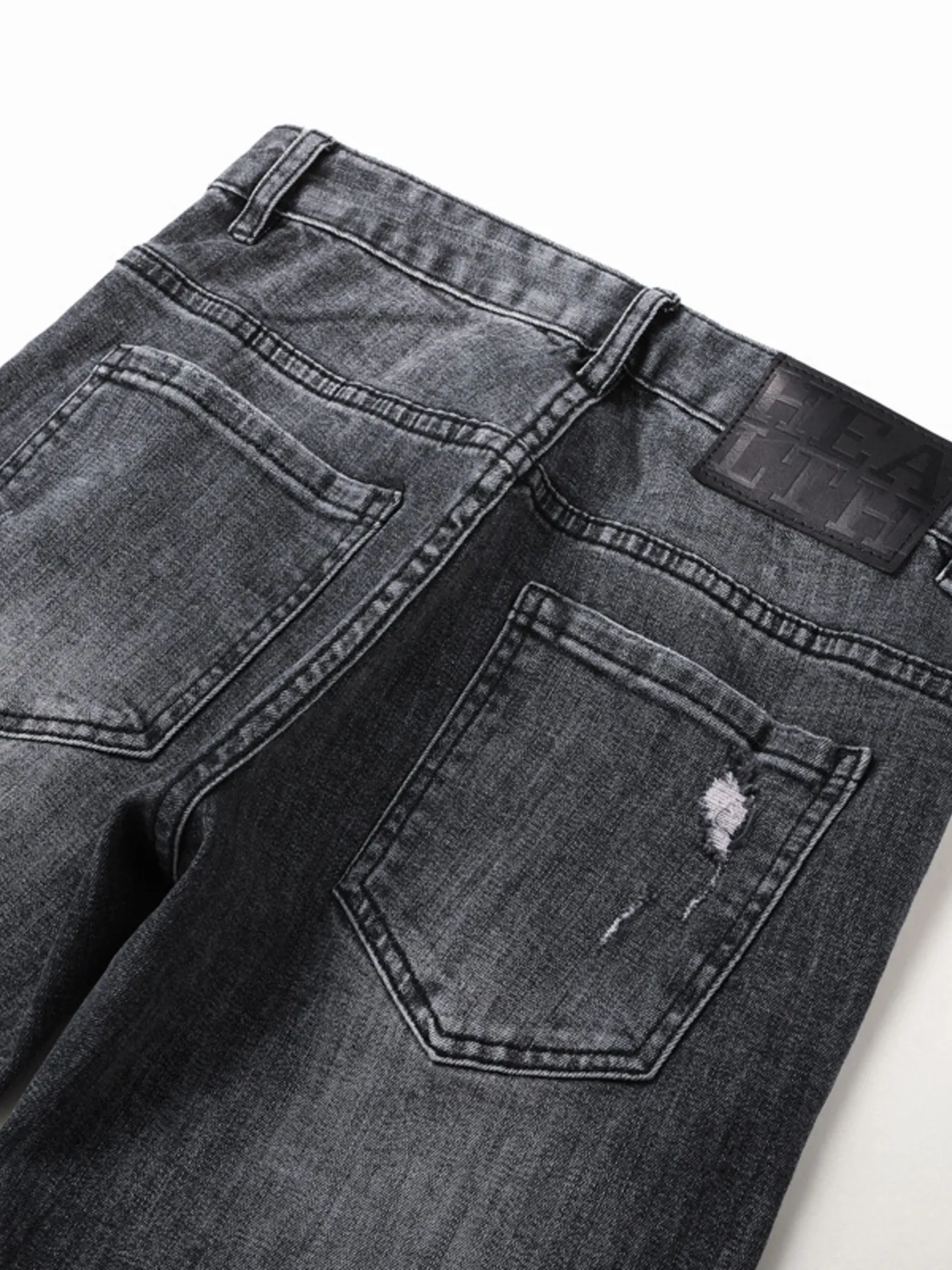 Men's Distressed Slim Fit Ripped Jeans - Image 10