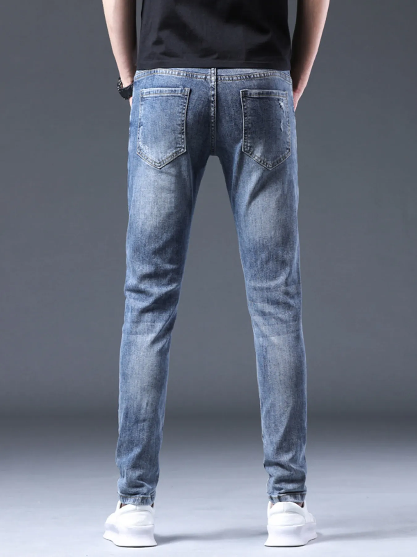 Men's Distressed Slim Fit Ripped Jeans - Image 3