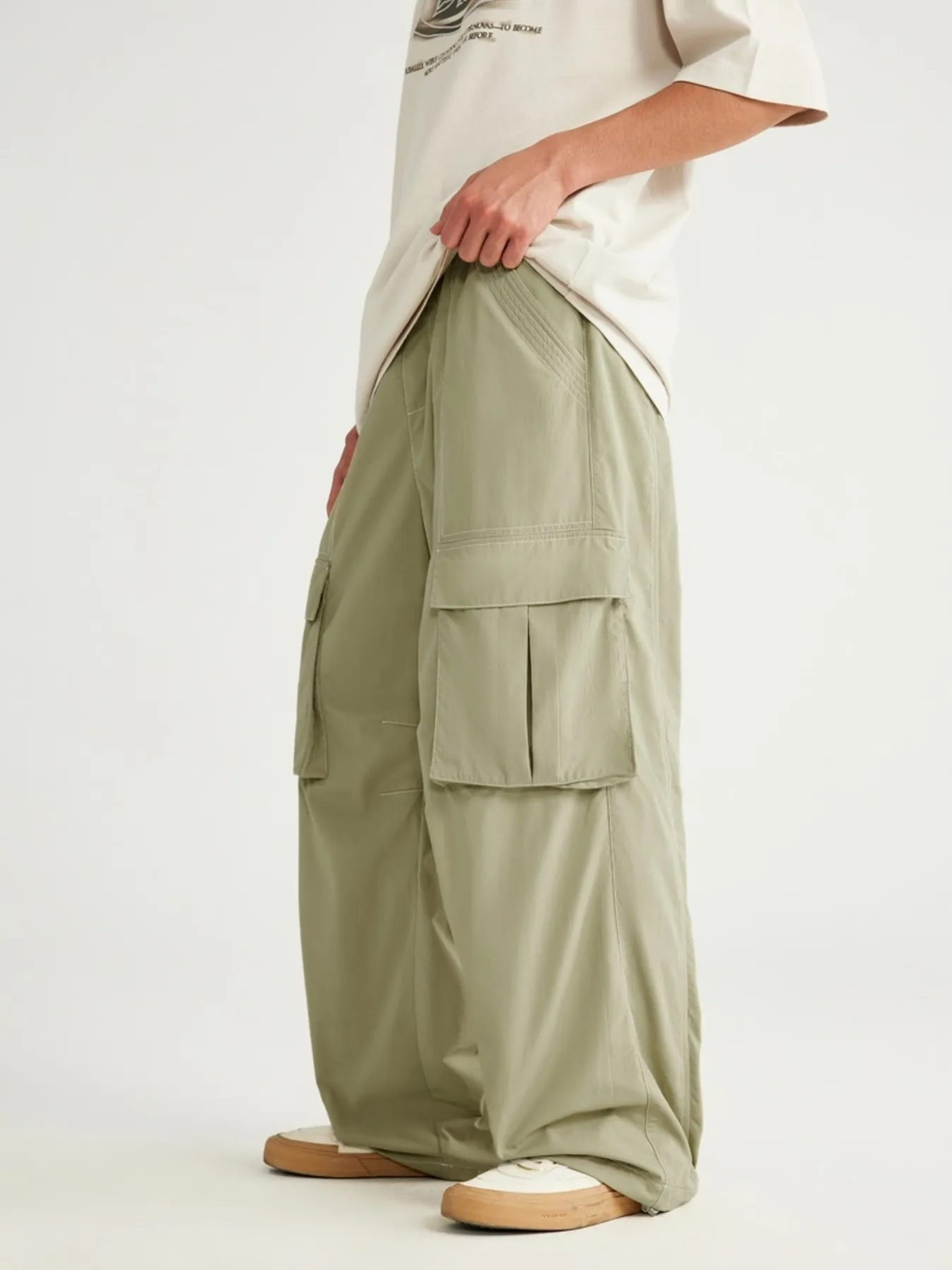 Men's Oversized Cargo Utility Wide Leg Pants - Image 2