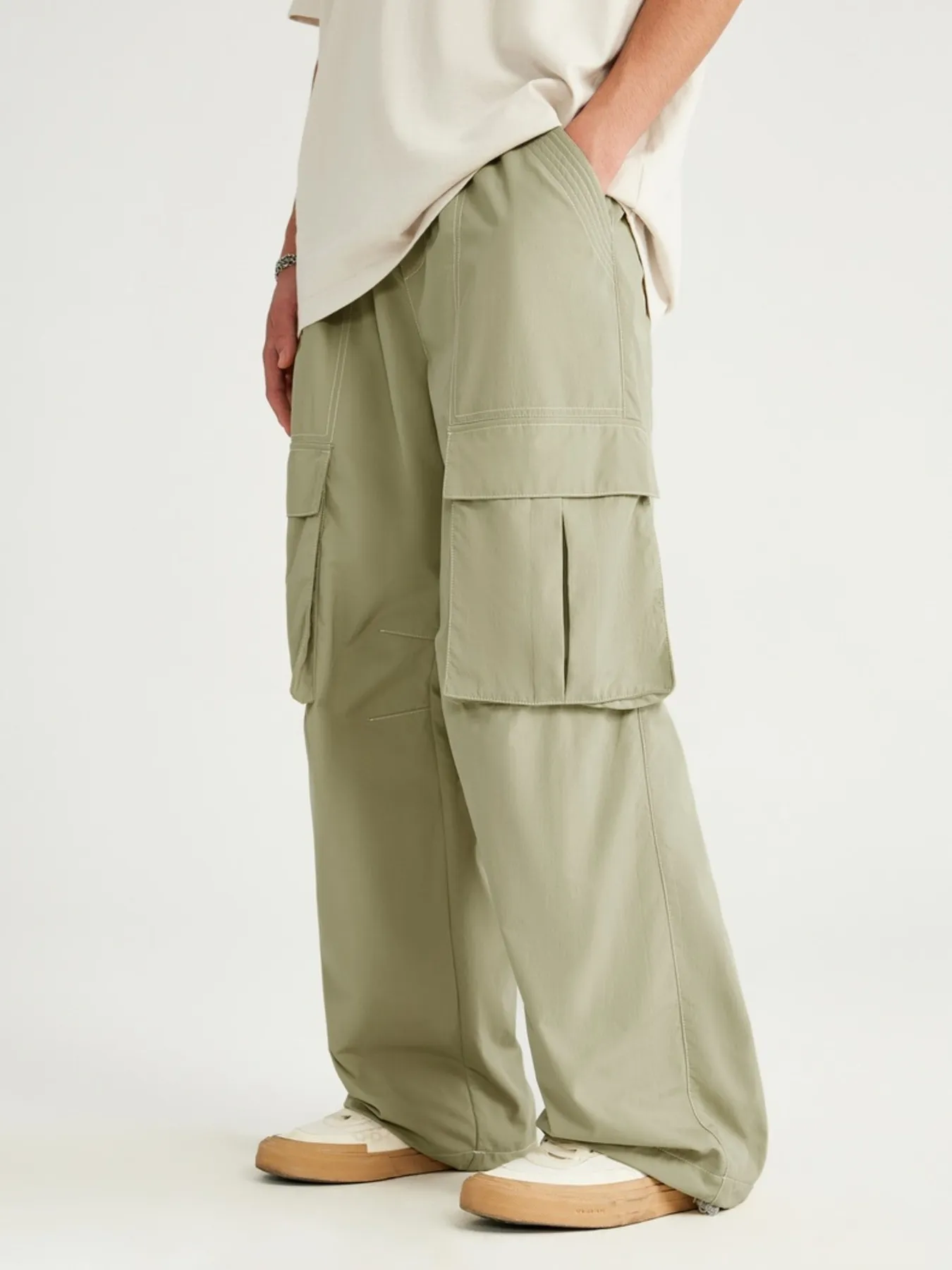 Men's Oversized Cargo Utility Wide Leg Pants - Image 3