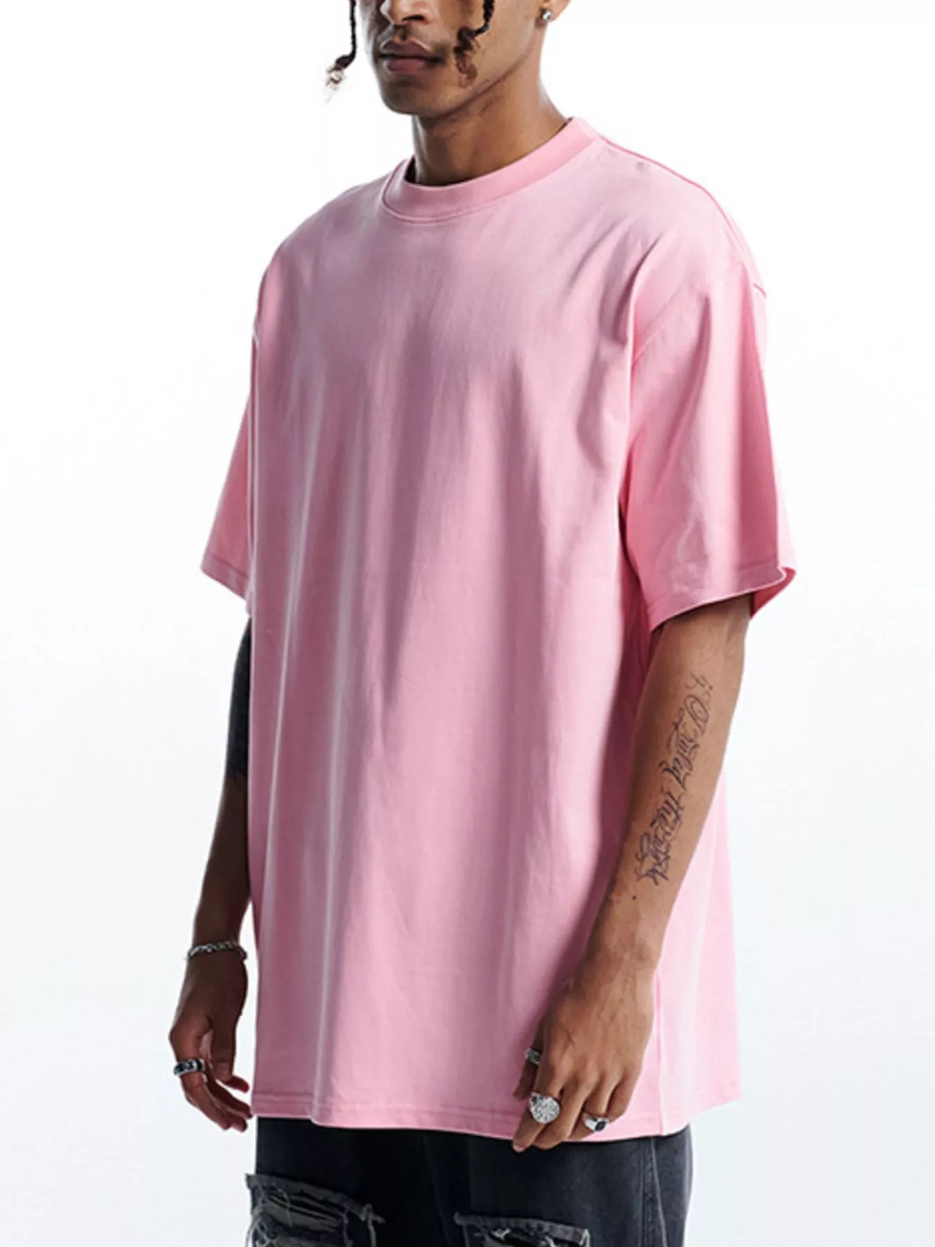 Men's Round Neck Oversized Cotton T-Shirt - Image 3