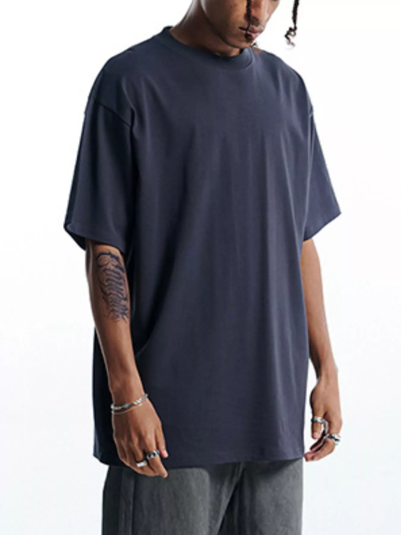 Men's Round Neck Oversized Cotton T-Shirt - Image 4