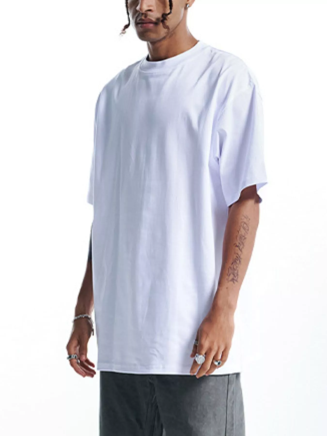 Men's Round Neck Oversized Cotton T-Shirt - Image 5