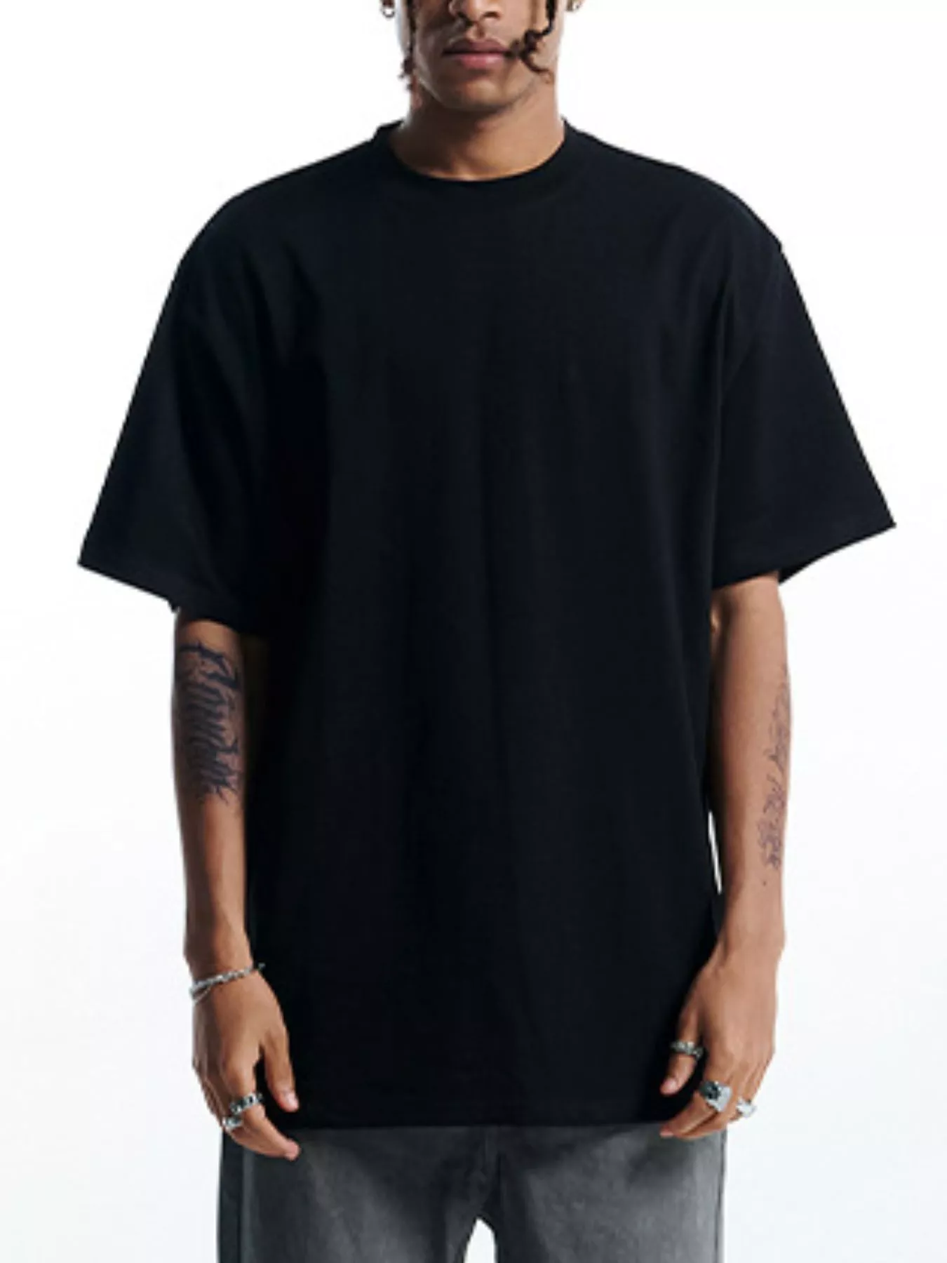 Men's Round Neck Oversized Cotton T-Shirt - Image 6
