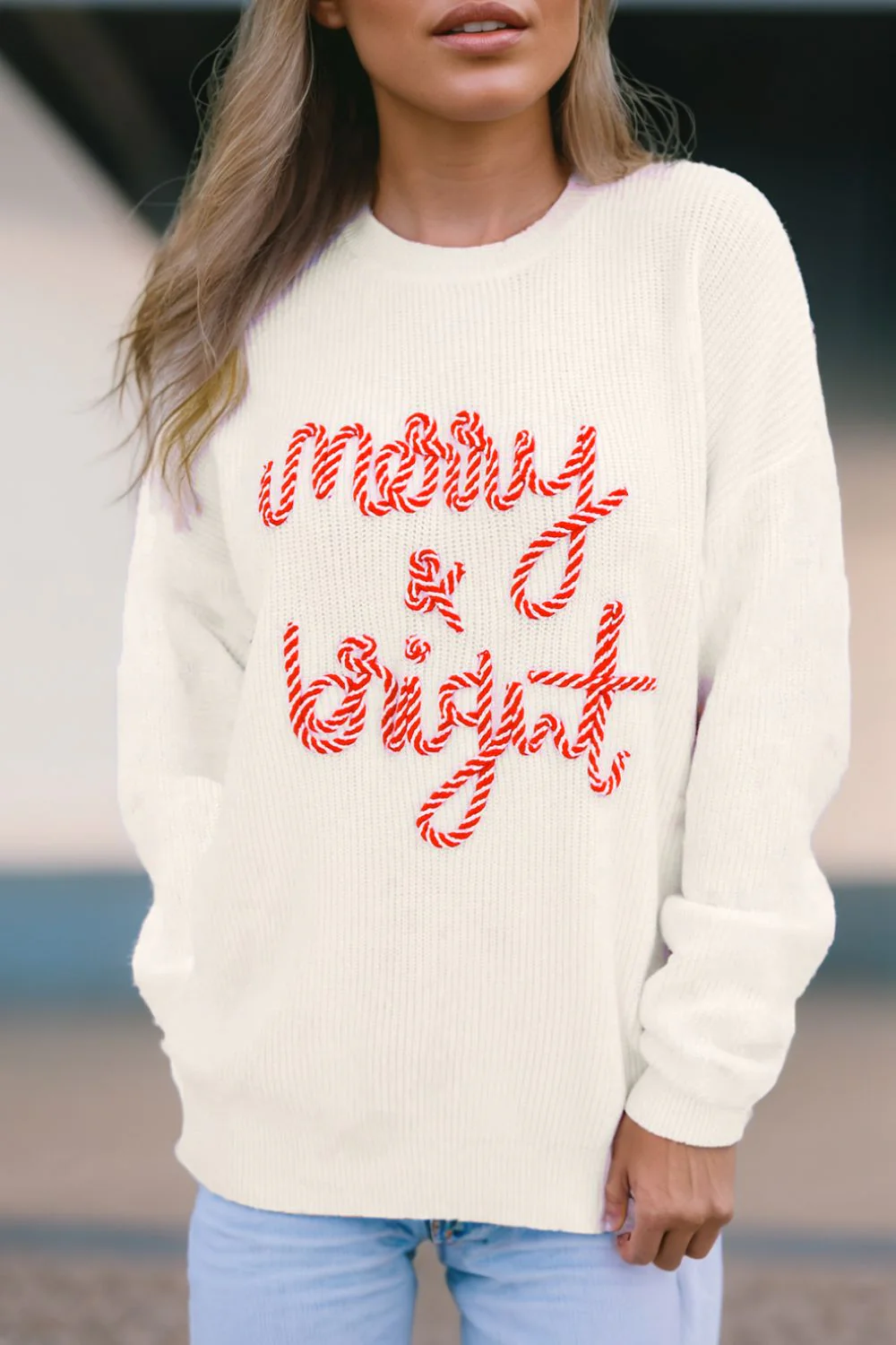 MERRY & BRIGHT Round Neck Sweater - Image 2