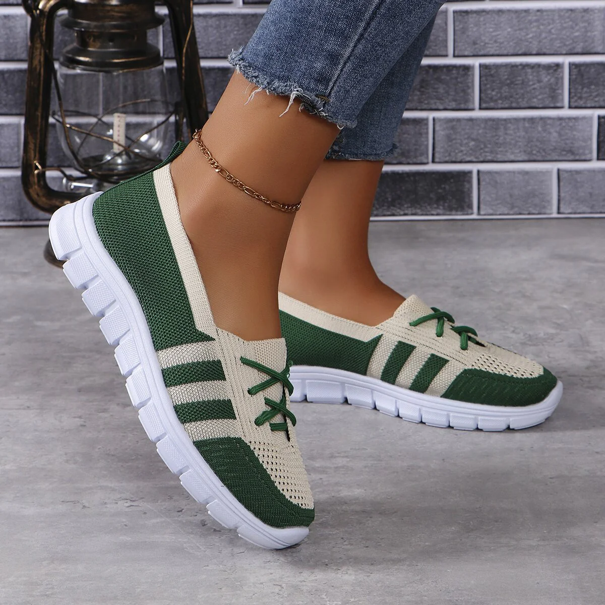 Mesh Contrast Flat Slip-Ons - Image 3