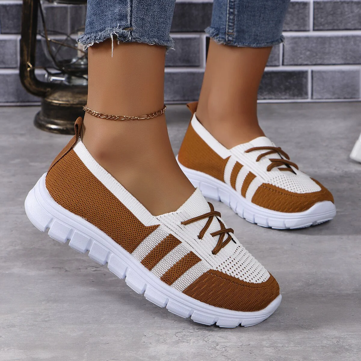 Mesh Contrast Flat Slip-Ons - Image 5