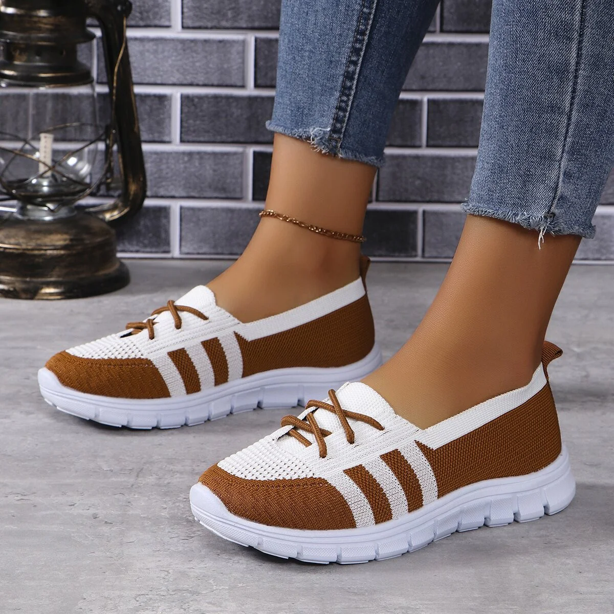 Mesh Contrast Flat Slip-Ons - Image 6
