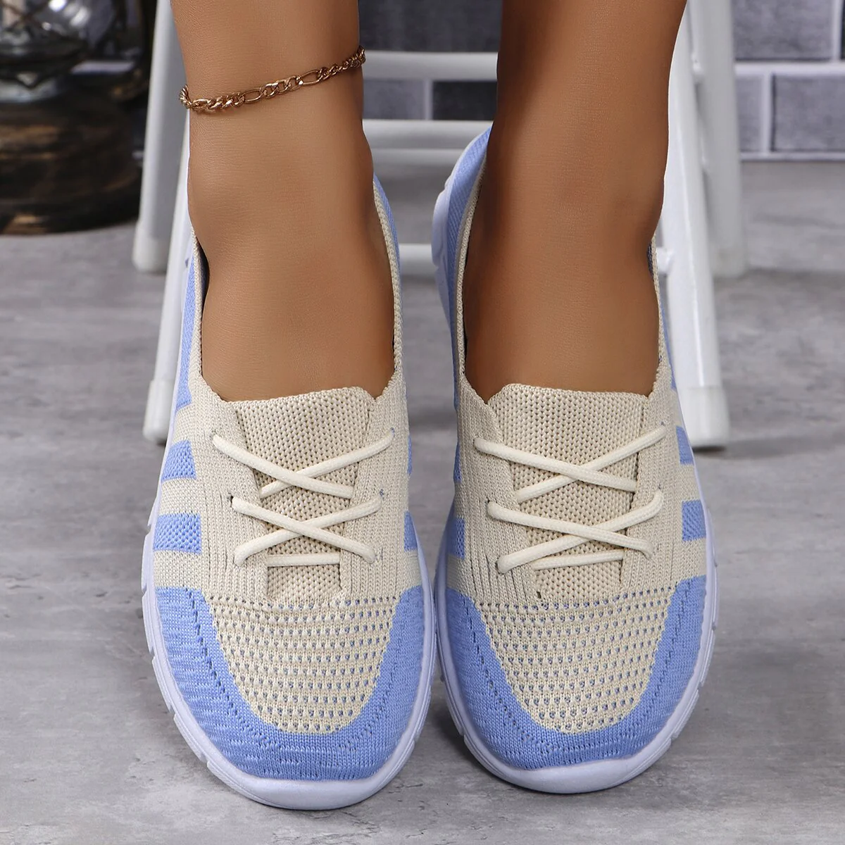Mesh Contrast Flat Slip-Ons - Image 7