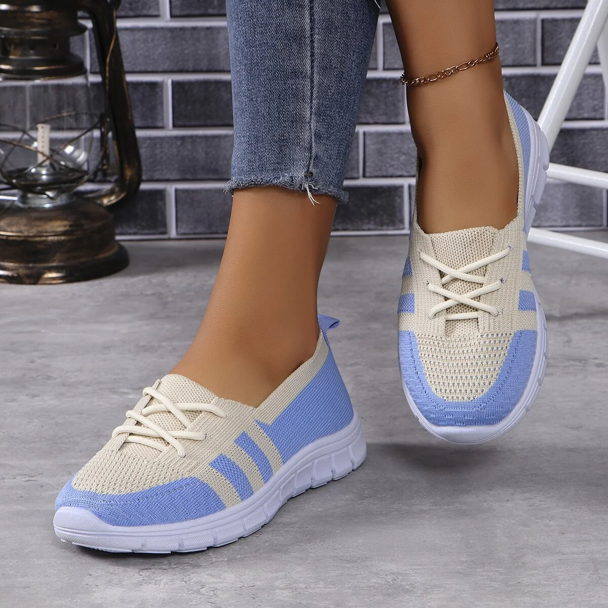 Mesh Contrast Flat Slip-Ons - Image 8