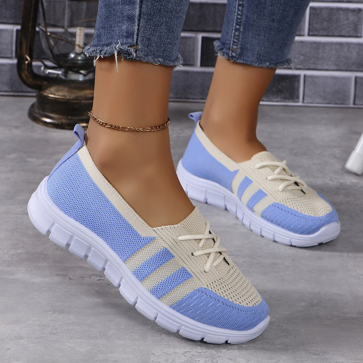 Mesh Contrast Flat Slip-Ons - Image 9