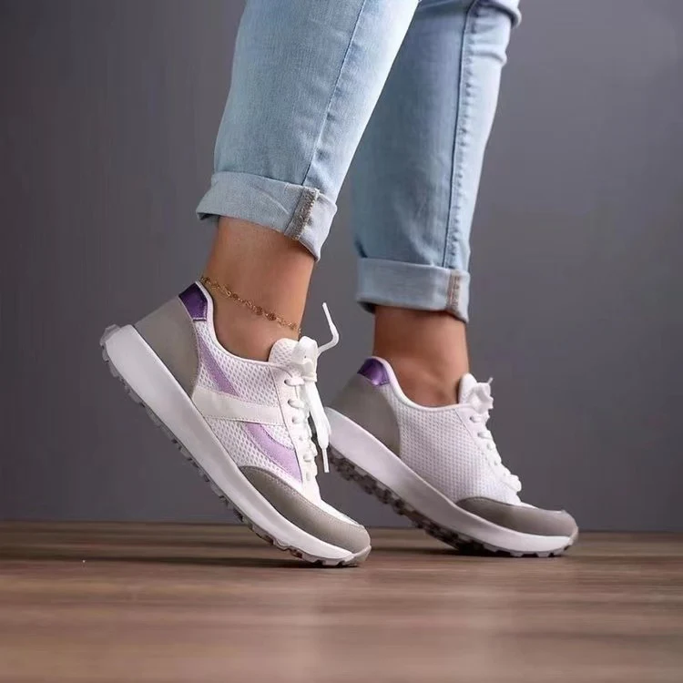 Mesh Contrast Round Toe Sneakers - Image 3