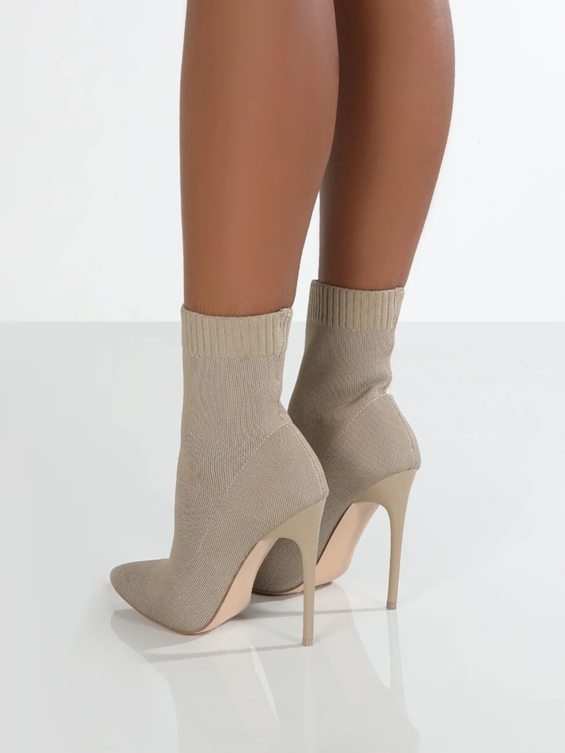 Mesh Point Toe Stiletto Boots - Image 5