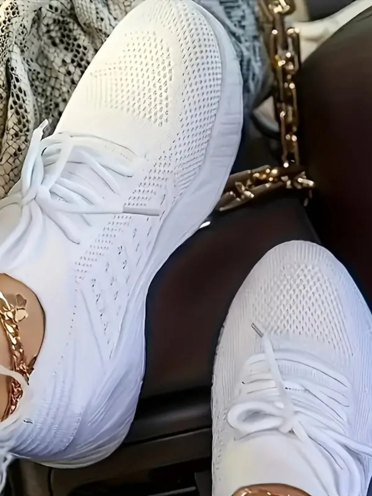 Mesh Round Toe Flat Athletic Sneakers - Image 8