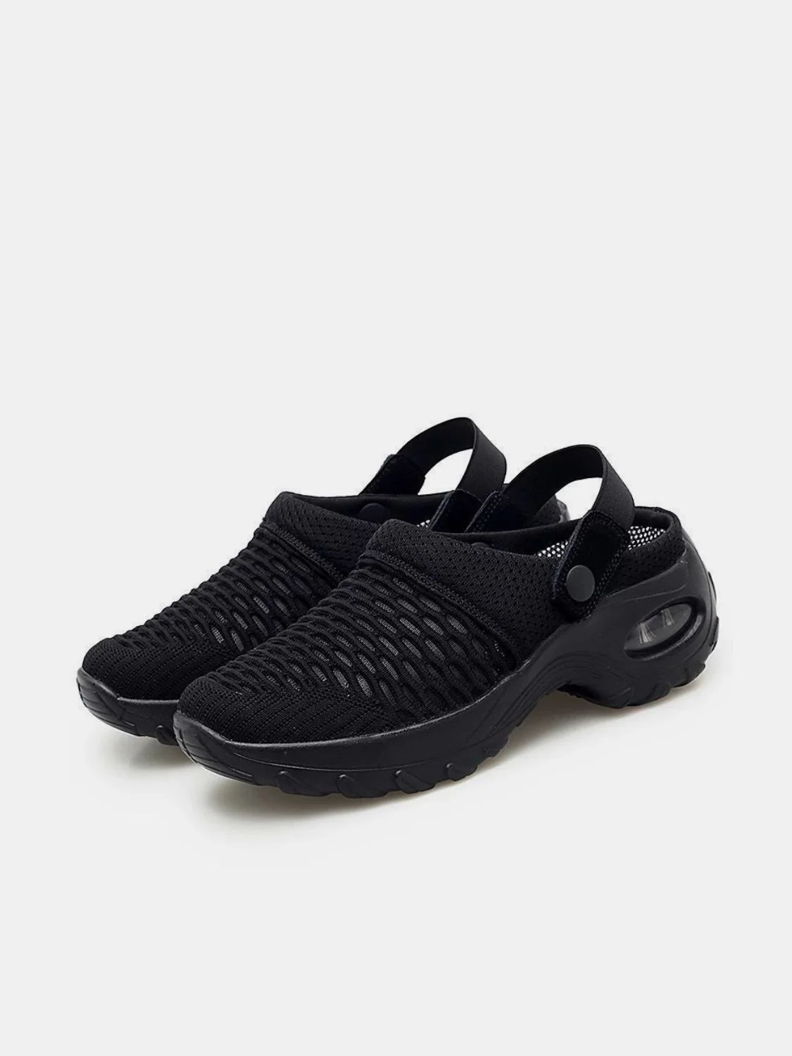 Mesh Round Toe Wedge Sandals - Image 8