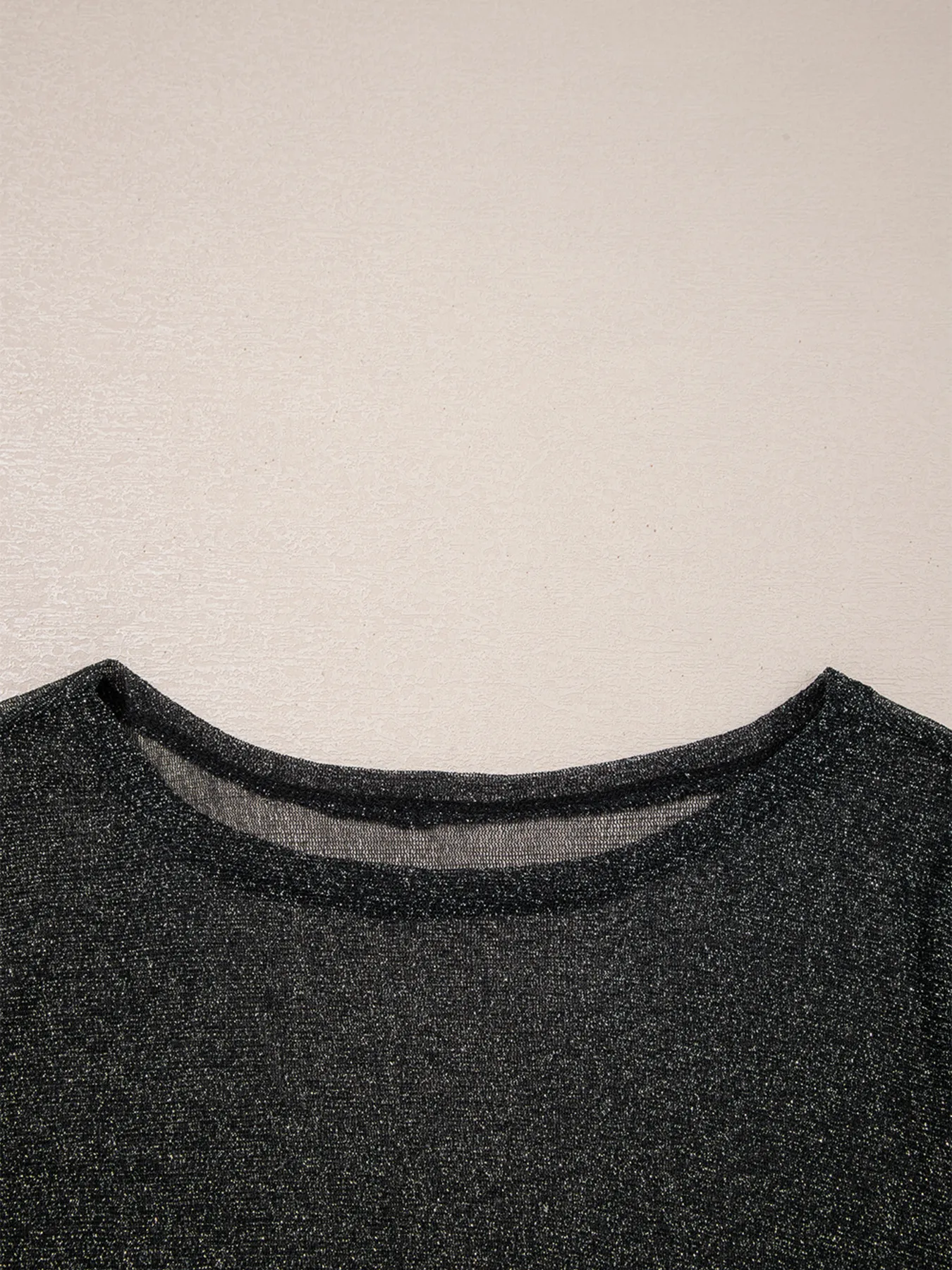 Metallic Glitter Mesh Long Sleeve Top - Image 5