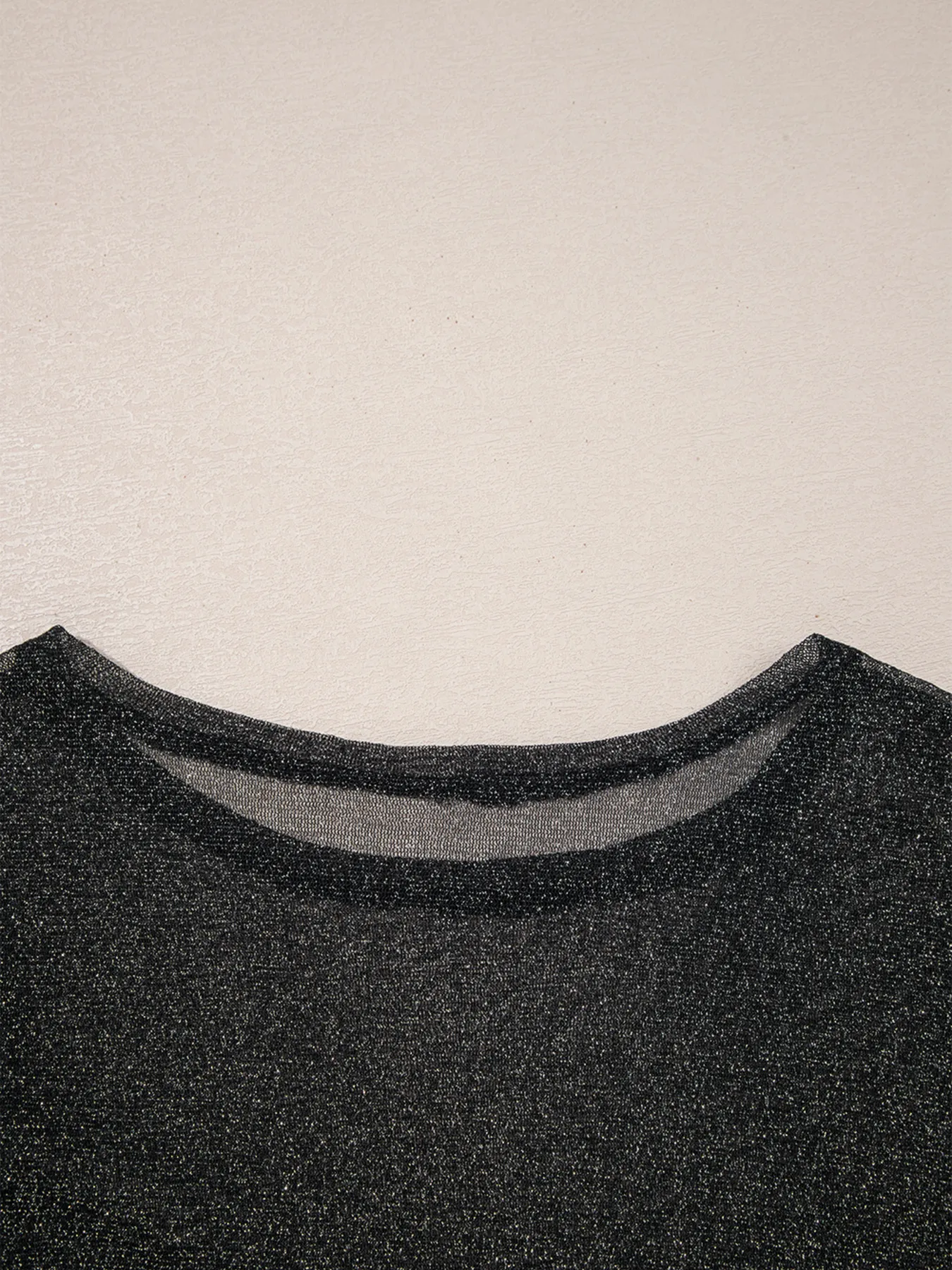 Metallic Glitter Mesh Long Sleeve Top - Image 6
