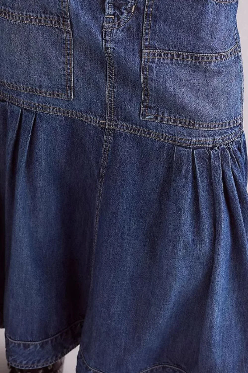 Midi Denim Skirt with Pockets - Image 6