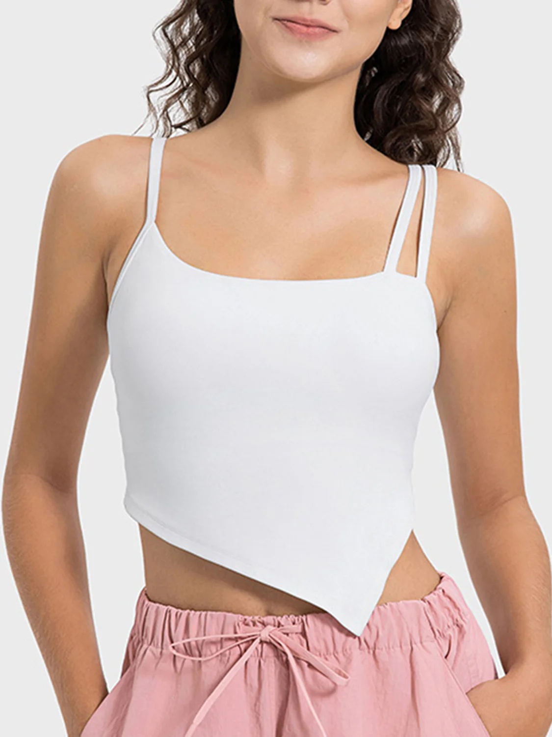 Millennia Slit Asymmetrical Neck Active Cami - Image 6