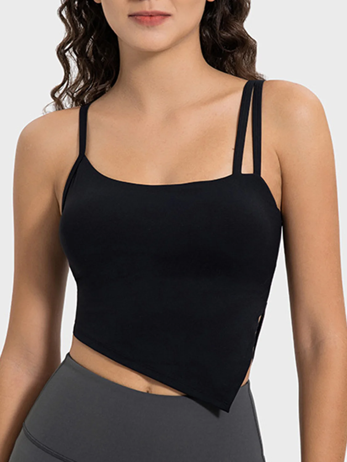 Millennia Slit Asymmetrical Neck Active Cami - Image 9