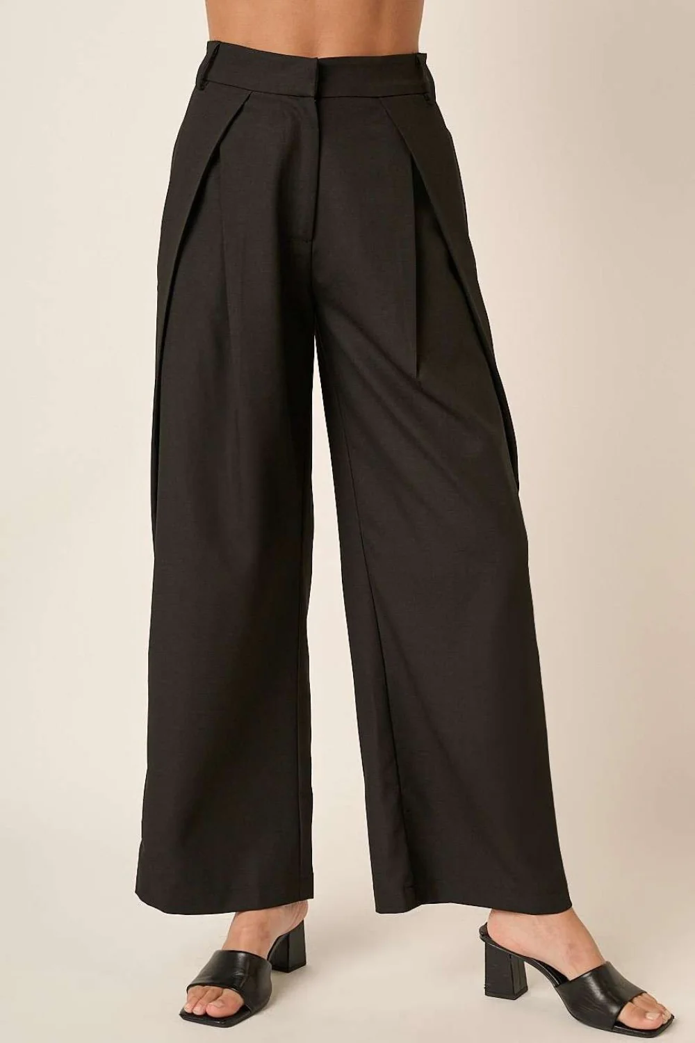Mittoshop Deep Pleated High Waisted Wide Leg Pants - Image 4