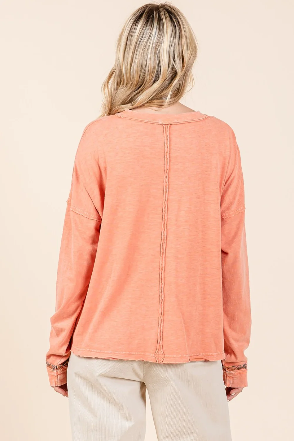 Mittoshop Mineral Wash Star Patch Long Sleeve T-Shirt - Image 2