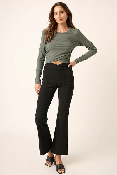 Mittoshop Surplice V Waist Flare Pants - Image 5